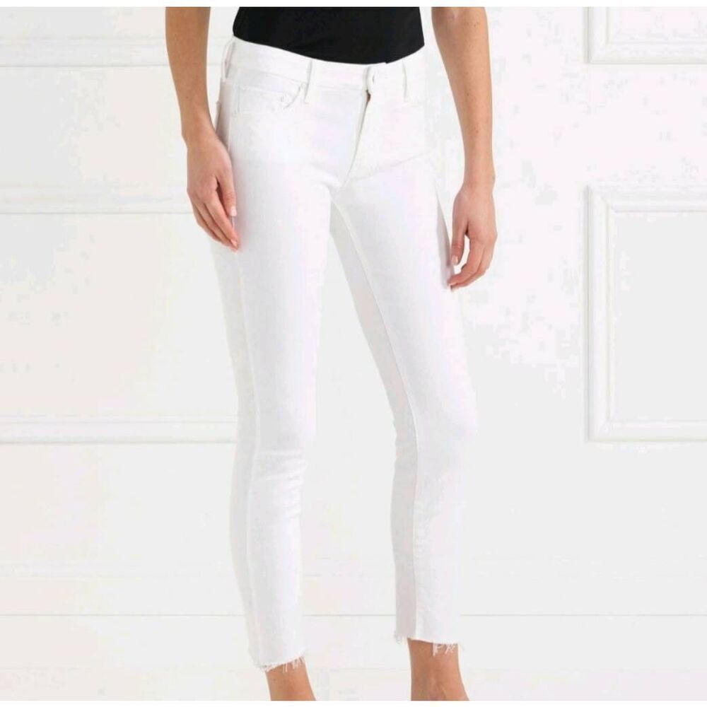 Mother Denim Looker Ankle Fray in Glass Slipper (White) Size 27